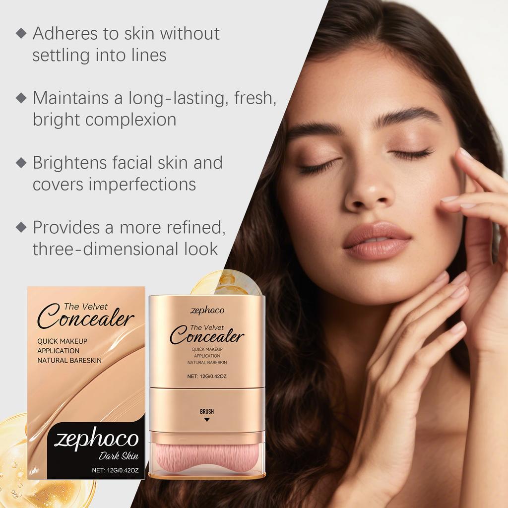 Deep Skin Tone 2-in-1 Concealer Foundation Stick, Moisturizing Lightweight Natural Multi-Use Foundation Stick