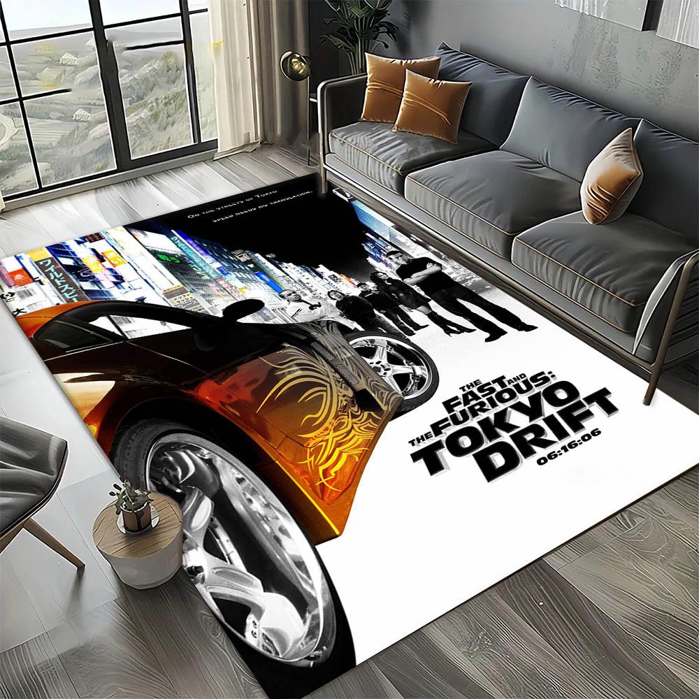 Tappeto Tappeto Artistico Film 3D F-Fast and The F-Furious per Decorazione Stanza Casa Cucina Camera da Letto Divano Regalo Tappeto per Area Bambini Tappetino Antiscivolo