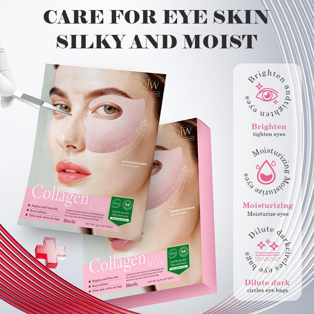 Pink Collagen Eye Mask Patch: Anti-Wrinkle, Firming, Brightening for Dark Circles & Fine Lines