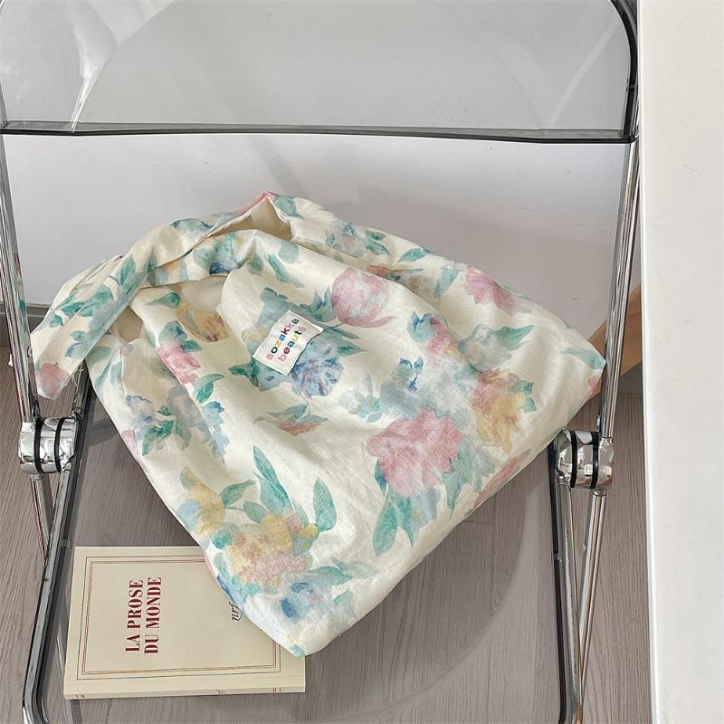 

3 Summer linen flower lace shoulder bag women s small fresh vest bag hand bag shoulder splicing cloth bag