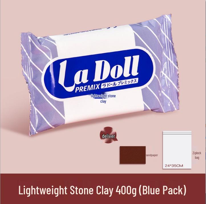 Ladoll White Air-Dry Clay Kit 500g - No-Bake DIY Stone Clay for Figures