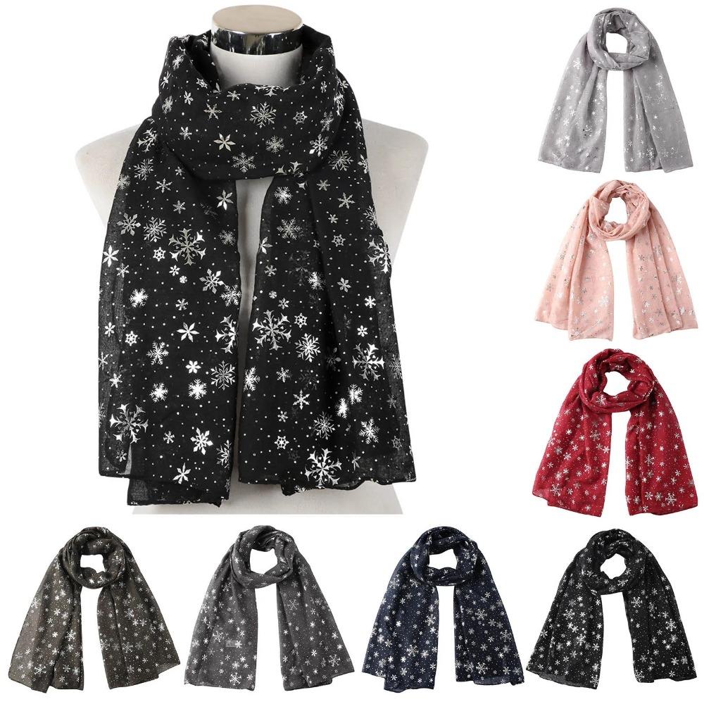 Sheer Silk Scarf Soft Christmas Gifts Autumn Winter Wrap Shawls  for Women
