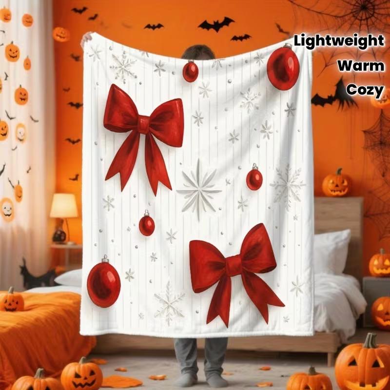 Ultra-Soft Flannel Throw Blanket Featuring a Christmas Reindeer Forest Print -Blanket Suitable for Beds Couches Chairs, Offices