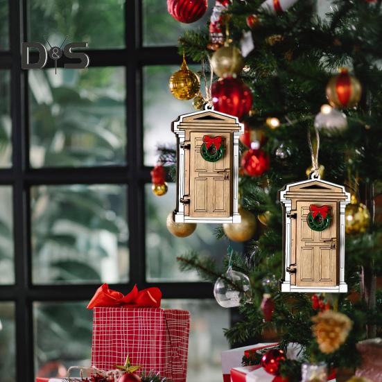 Wood Crafts Fairy Door Garden Tree Woodsy Decor Outdoor Wood Gate Hanging Pendent Wooden Elf Door Enchanting Garden Accessory