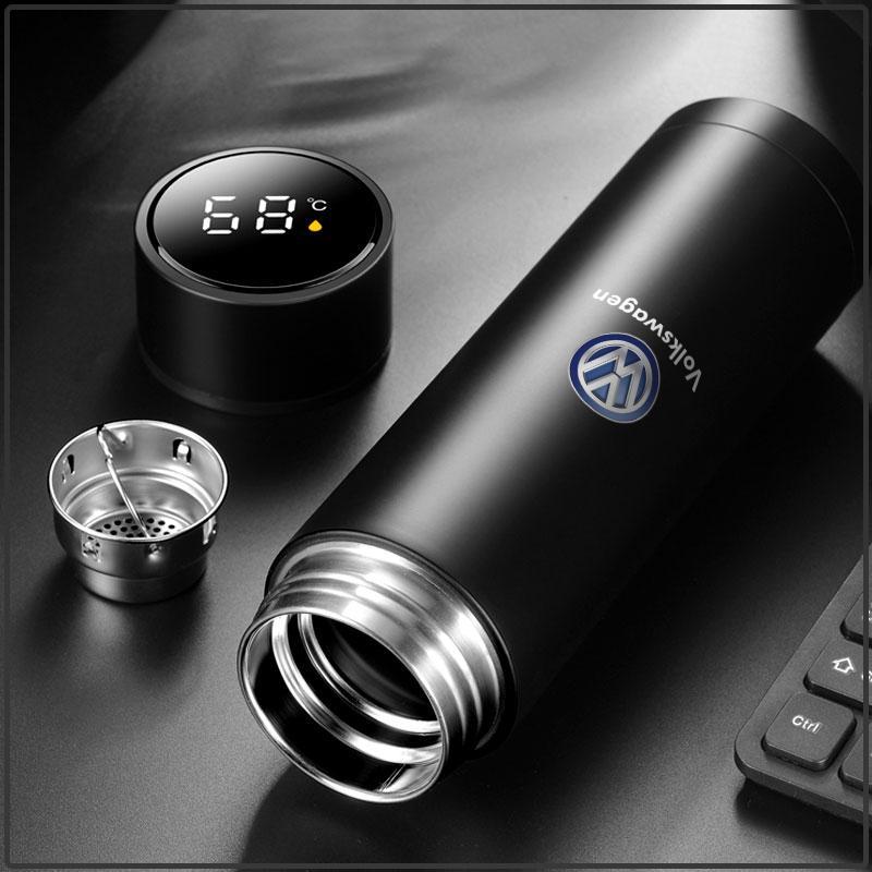 500ml Portable Car Smart Thermos Bottle Temperature Display Cup Coffee Cup For Volkswagen Golf-6 7 4 5 POLO Passat B5 B6 B7 T4 T5 Tiguan Jetta Gol