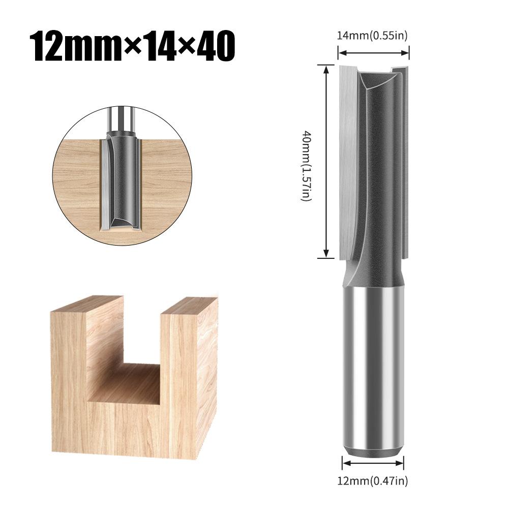Woodworking Milling Cutter 12 Handle Extended Straight Blade Length 40Mm Slotted Straight Knife Slotted Cutter Slotted Milling Cutter Tools