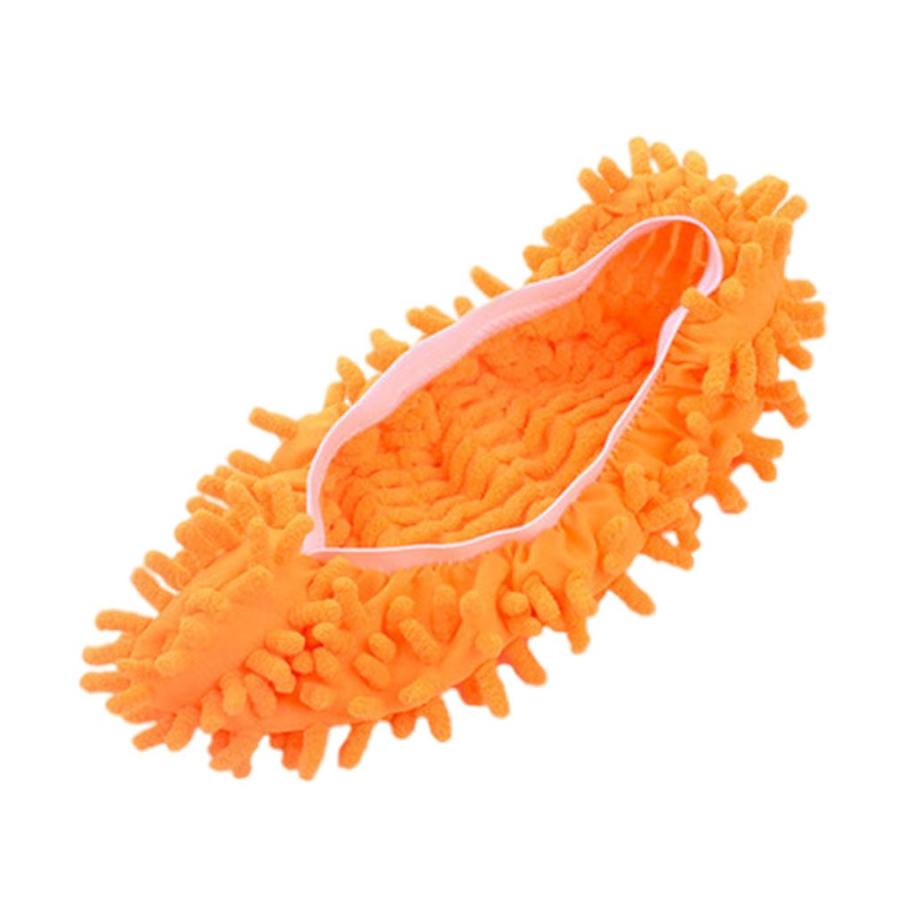 

1 пара Унисекс Многофункциональная обувь для уборки пыли с пола Водопоглощающие тапочки Ленивая швабра Съемные чехлы для подметания оранжевый