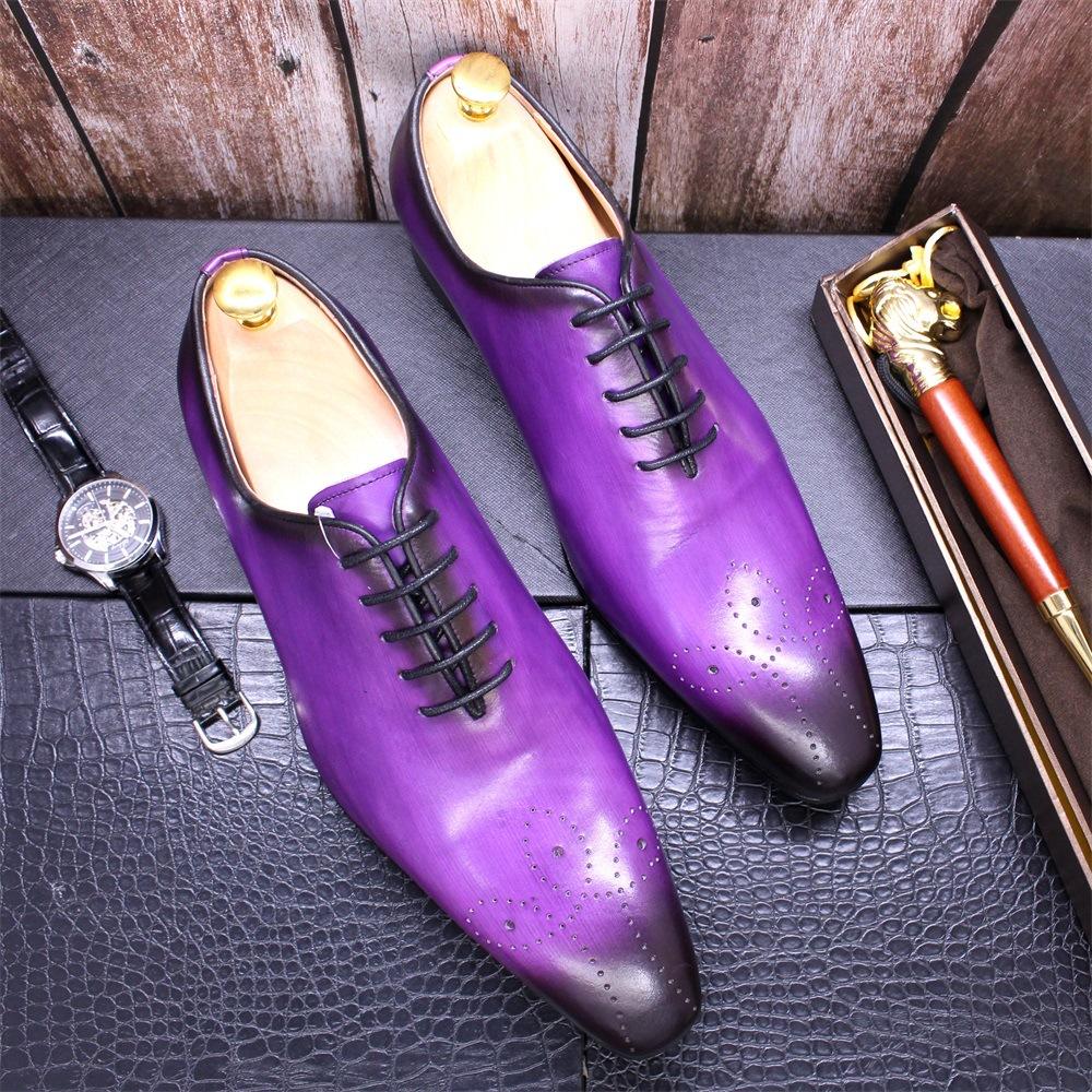 Leather shoes men's hand-polished leather men's shoes pointed business casual leather shoes men's