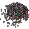 100pcs/lot Mixed Acrylic Square English Alphabet Letter Beads Charms Bracelet Necklace For DIY