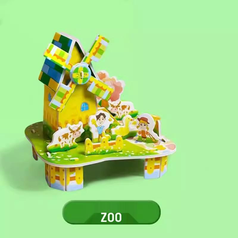 3D Puzzle House Model DIY Educational Toy for Kids Aged 3-6+