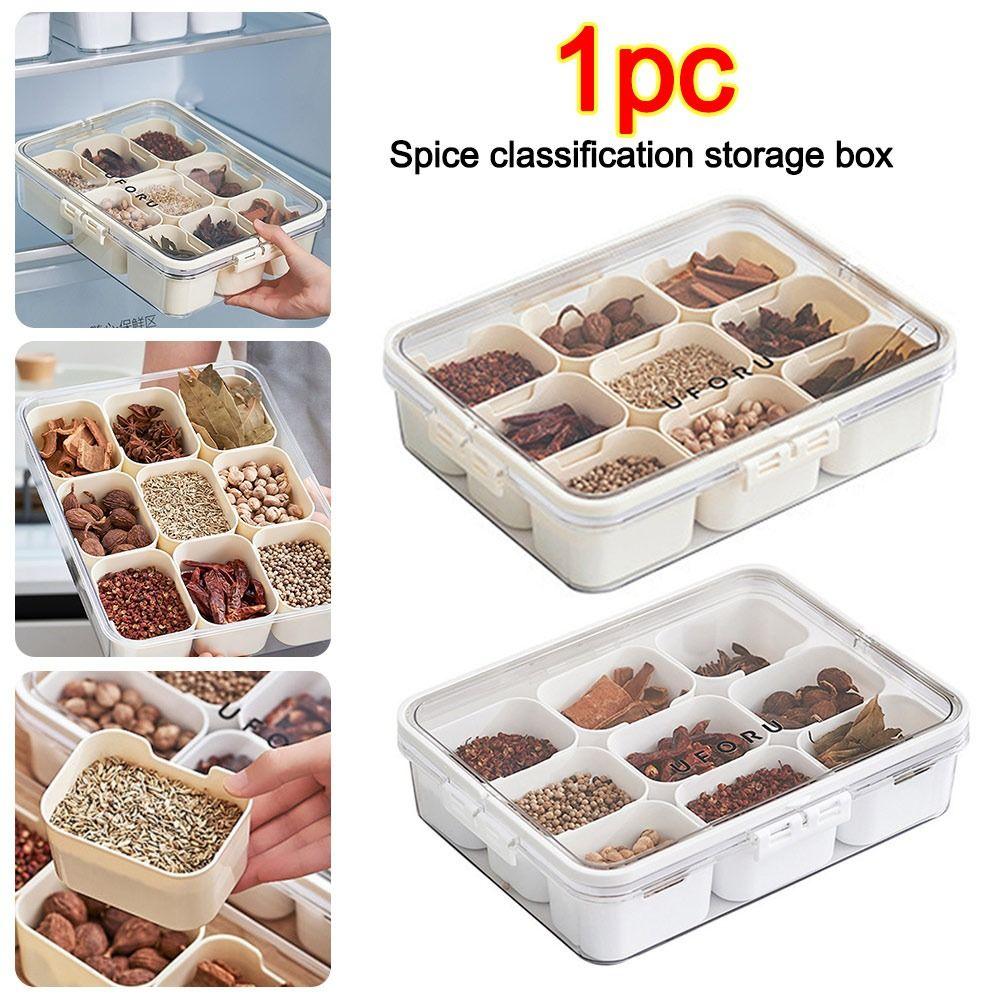Fresh-keeping Seasoning Storage Box 9 Grids Snack Fruits Food Box Food Container  Food Storage