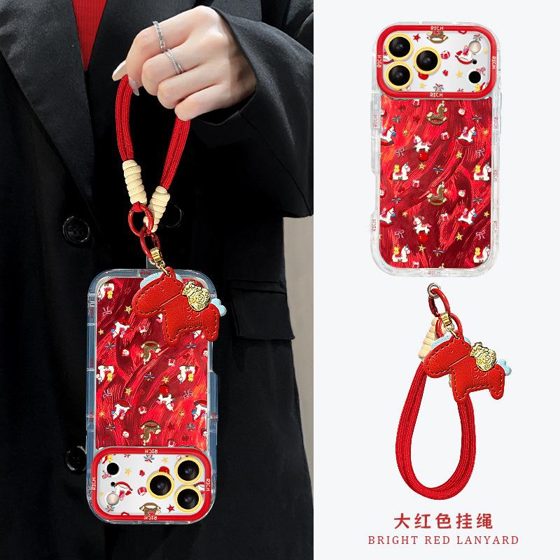 Cute Pony Lanyard for Apple 17promax Mobile Phone Case Iphone15 Feather Mate60 Millet 14 Women