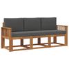 Outdoor Sofa Set with Cushions 3 Pcs Natural and Anthracite