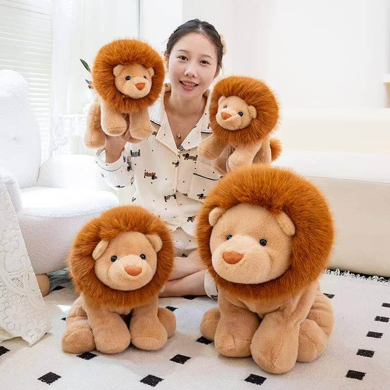Ultima Bambola Leone Seduta e Sdraiata Kawaii Peluche Bambola Fatta a Mano Cartone Animato Anime Cuscino Carino Regalo di Compleanno per Bambini Bambola