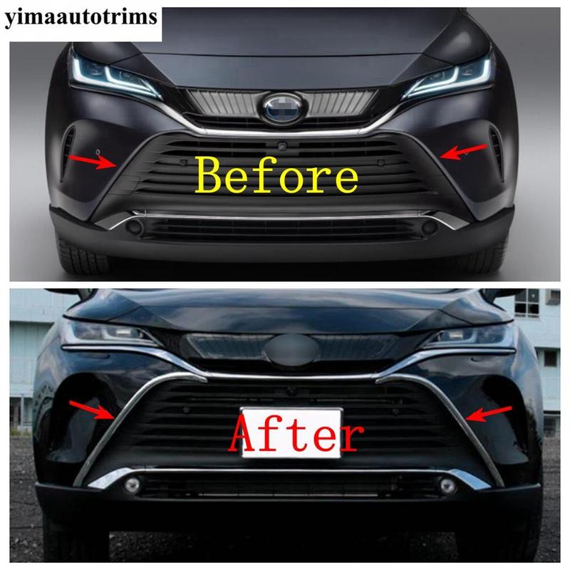 Striscia Decorativa Griglia Paraurti Anteriore Auto Copertura Finitura Accessori ABS Cromati Esterno Adatto Per Toyota Venza / Harrier - 2024