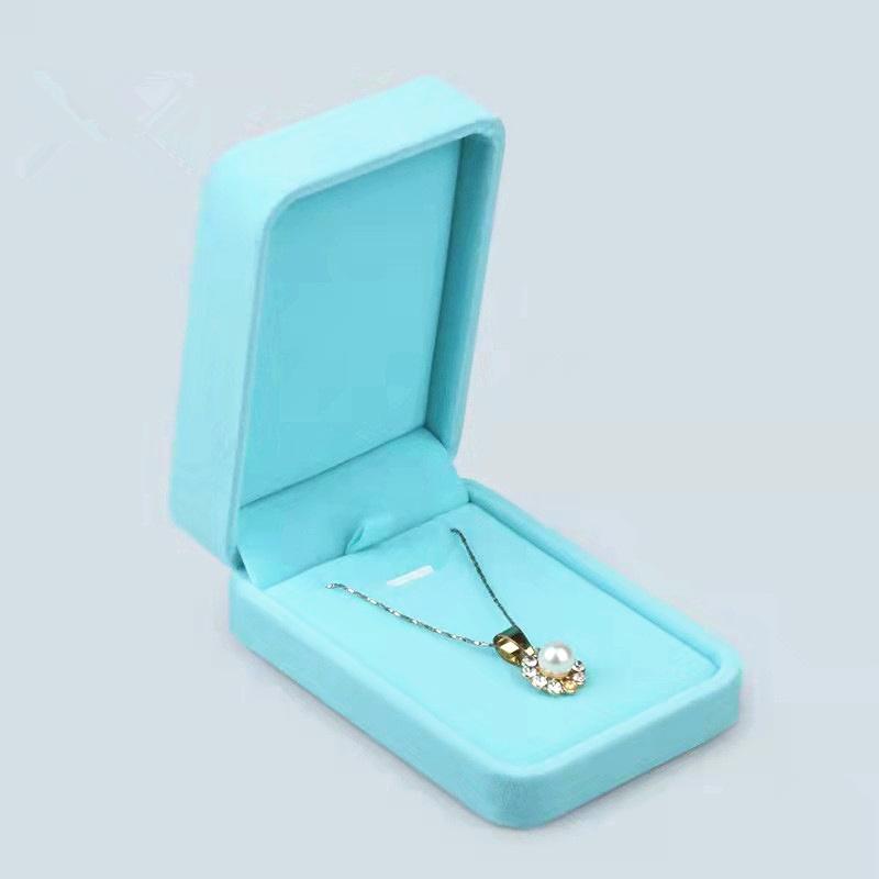 Jewelry Boxes For Ring Necklace Pendants Soft Blue Velvet High Quality Luxury Packaging Beautiful Boxes
