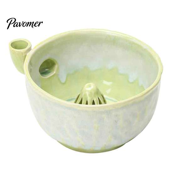 Fruit Washing Bowl Ceramic Berry Bowl, Swirl Design Rinse Colander with Handle Food Safe Washer And Drain Holes, Cleaning for Tomatoes Grapes