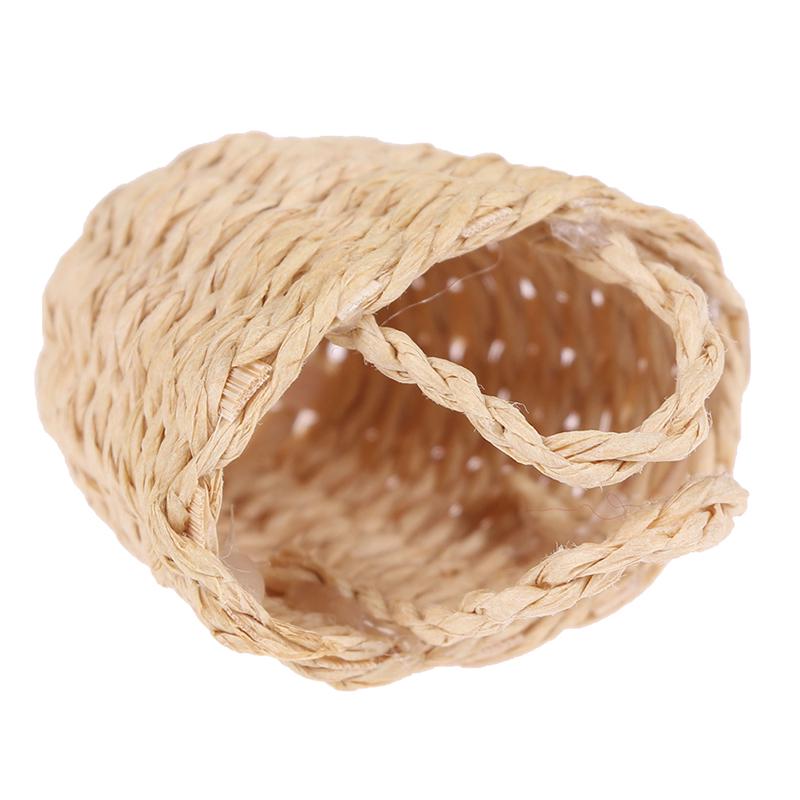1:12 Dollhouse Mini Rattan Hand-Woven Vegetable Food Storage Basket Doll Decor