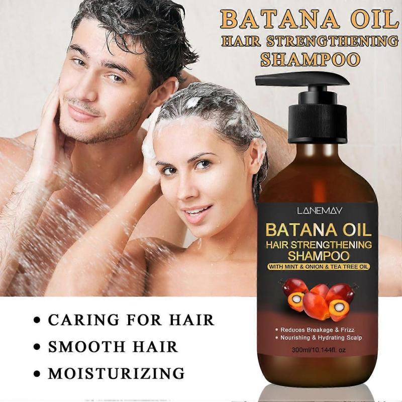 Batanaöl-Shampoo für Haarwachstum, Stärkung & Nachwachsen, Shampoo für dünner werdendes Haar & Haarausfall, Mit Zwiebel, Minze, Teebaumöl, Pflegt die Kopfhaut