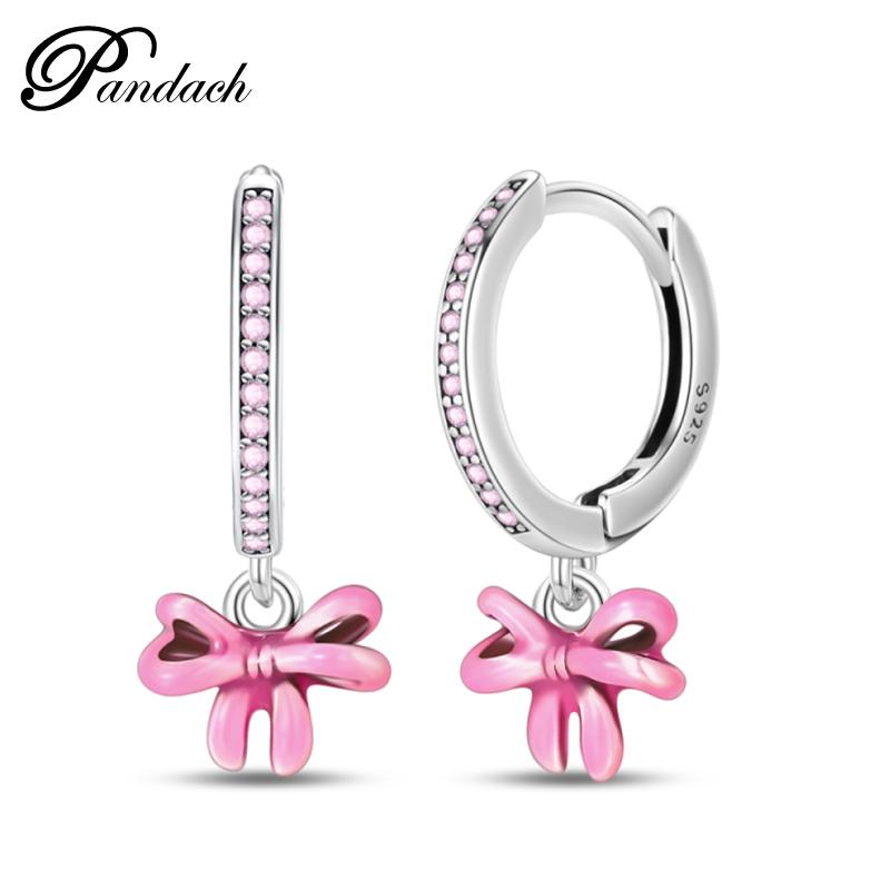 Brincos Exquisitos de Abelha, Borboleta e Joaninha em Prata de Lei 925 Para Mulheres Românticos Brincos em Forma de Coração Rosa Joias para Festa de Casamento