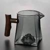 Wooden Handle Snow Mountain Fair Cup Household High Borosilicate Glass Tea Sea Tea Divider Square Glass Guanshan Cup