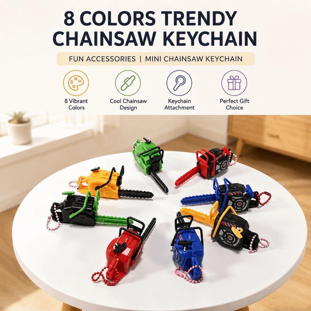 Pull Rope Power Saw Bag Pendant Clockwork Logging Saw Toy  Gift Toy Key Decor