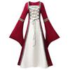 2026 Gothic Retro Medieval Lace-up Ruffle Dress - Long Sleeve Women's Performance Costume