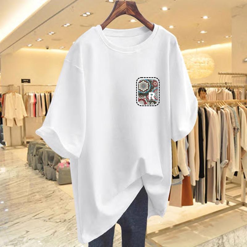 

White cotton short-sleeved t-shirt women s 2025 new summer ns trendy design sense niche loose top bottoming shirt S