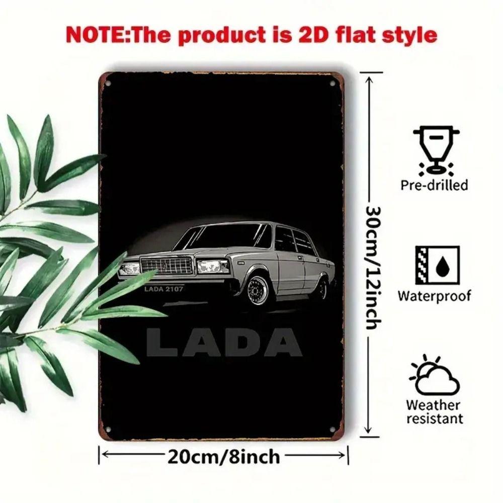 Lada Retro Metal Tin Sign Garage Wall Decor Vintage Car