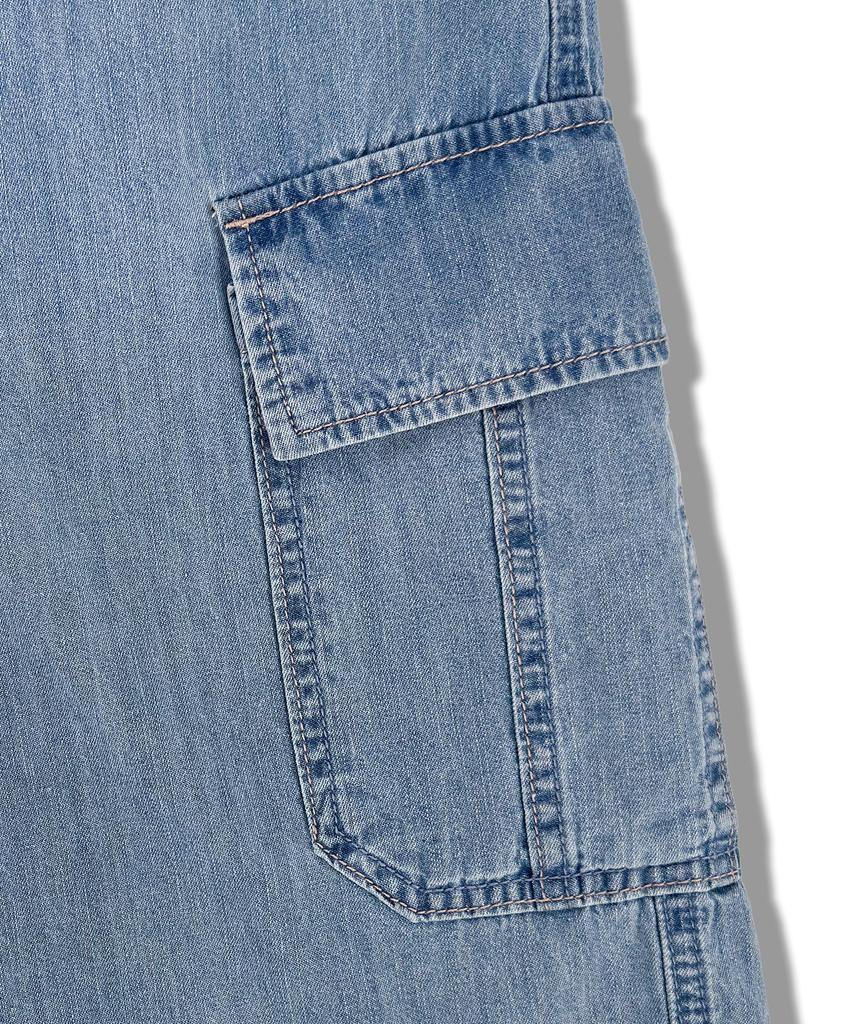 Eonoideu Slub Cargo Banding Bermuda Shorts Lp7Du477_Indigo