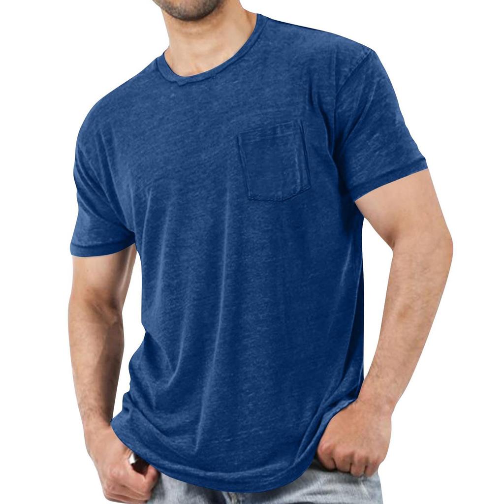 Man's  Leisure  Round  Neck  With  Pocket  Short  Sleeves  T,Shirt