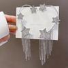 Korean Tassel Without Ear Piercing Ear Hanging Female Ins Tide Full of Diamond Star Earrings Internet Celebrity Explosion Super Flash Earrings
