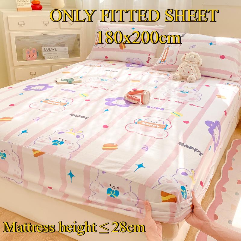 Fitted Sheet Pure Cotton Non-fading Non-balling Single-piece Bed Sheet Non-slip Multi-specification Bedding Bedspread Protector