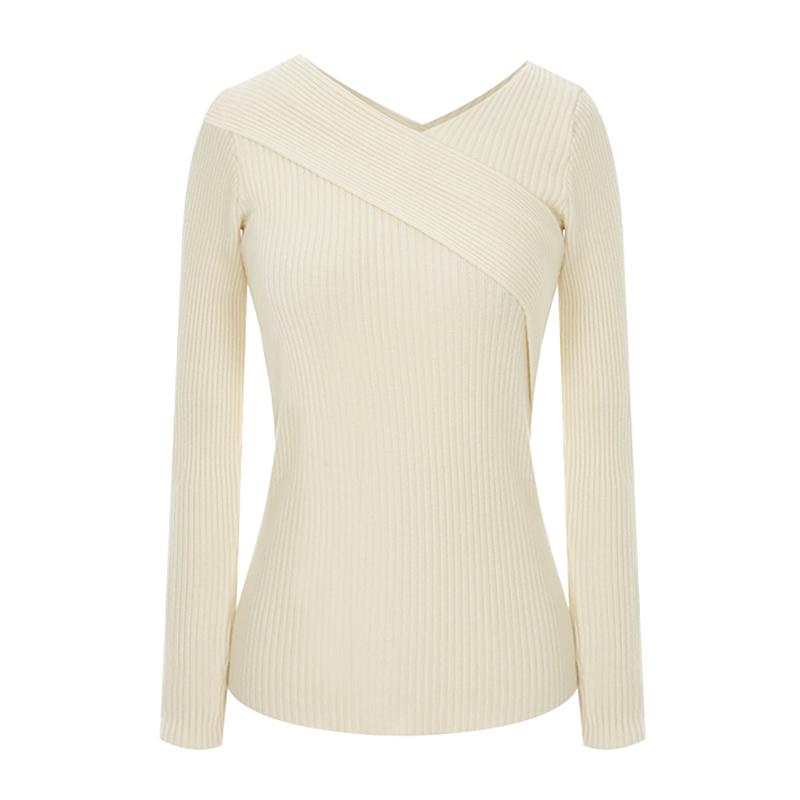 TVIEW Shoulder Cross Slim V-Neck Knit_V6A-Ckn011