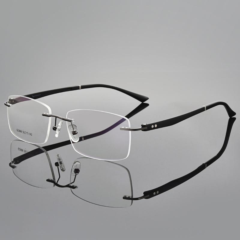

Ultralight Titanium Alloy Screwless Rimless Men Glasses Frame Eyewear Square Eyeglasses Myopia Prescription Spectacles Frameless сірий