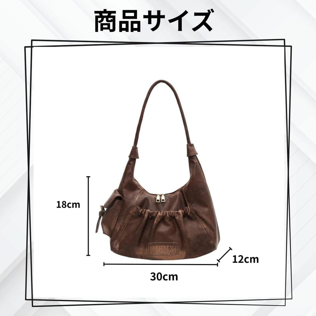 Liebendo Women's Leather Shoulder Bag, Large Capacity, Lightweight, Retro Design, Half Moon Design, Popular and Stylish (Black)