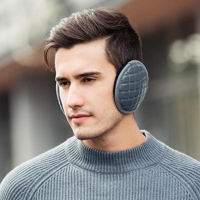 Herren Winter PU Ohrenschützer: Dicke, hinter dem Ohr zu tragende Ohrenschützer für Wärme