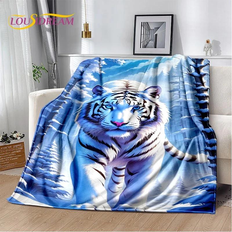 Styly Divoký Zvířecí Potisk Deku Měkká Útulná Deka pro Domov Ložnici Postel Pohovku Kryt Tygr Lev Leopard Divoká Zvířata Kreslený