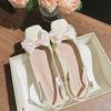 Baotou back empty sandals square head high heels women's thick heel gentle style bow middle heel single shoes with skirt