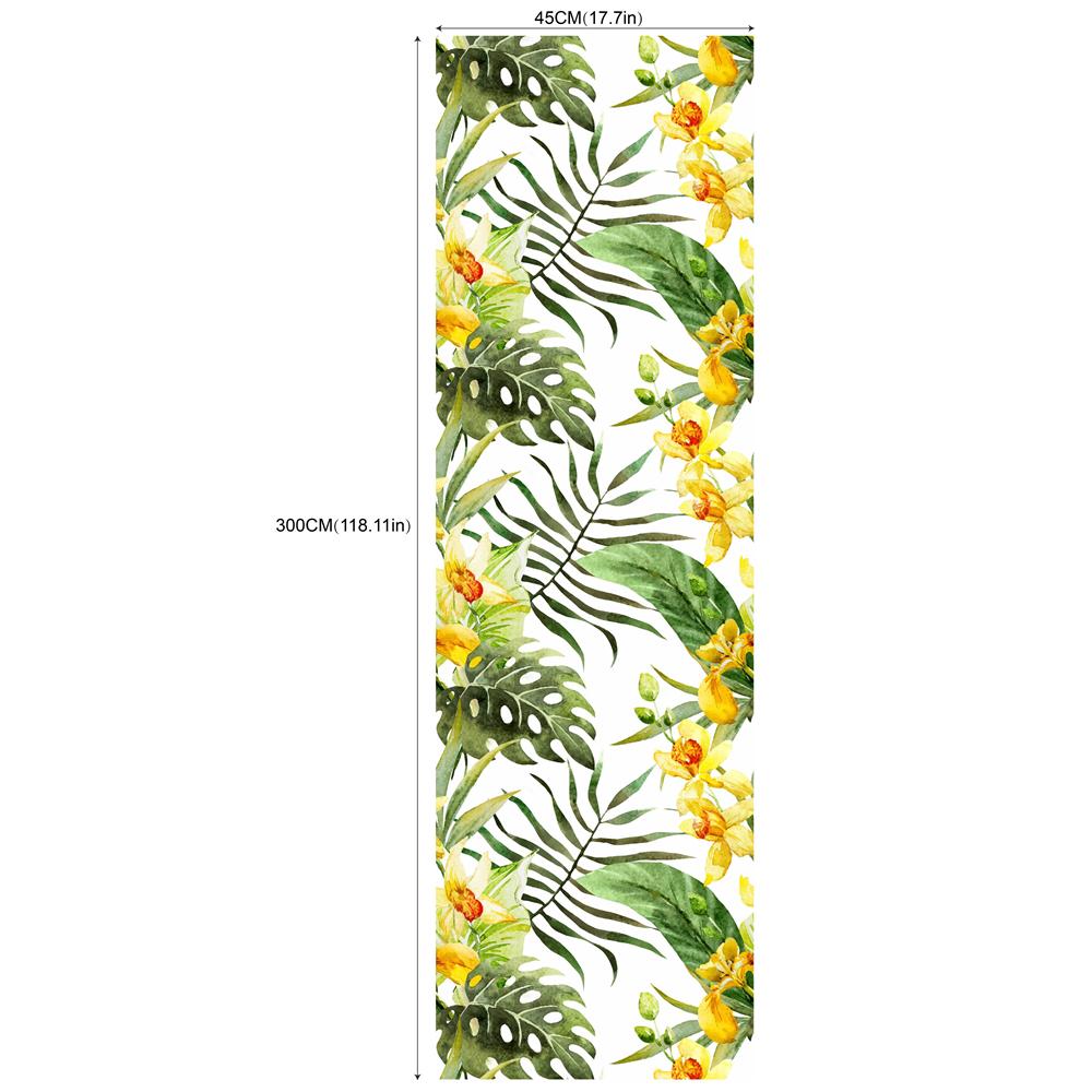 1pc Forest Peel And Stick Floral Wallpaper Palm Banana Leaf Design Removable Waterproof White/Green/Yellow Boho Home Decor