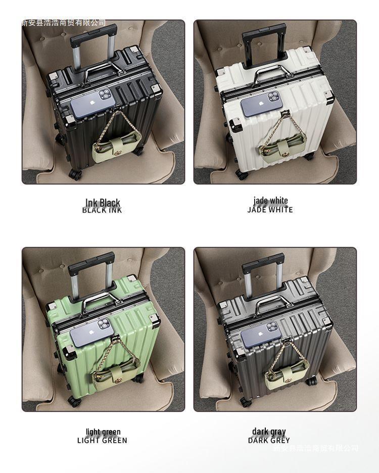 Durable Aluminum Trolley Suitcase with Silent Wheels, Large Capacity, Combination Lock - Ideal for Men, Women, and Students