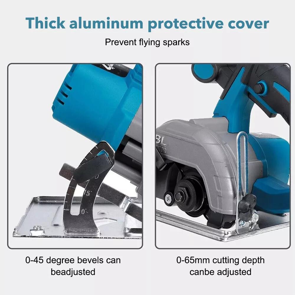 1000W Brushless Electric Circular Saw for Makita 18V Batteries (not Included) Cordless 125MM Circular Saw Power Tools 10800RPM