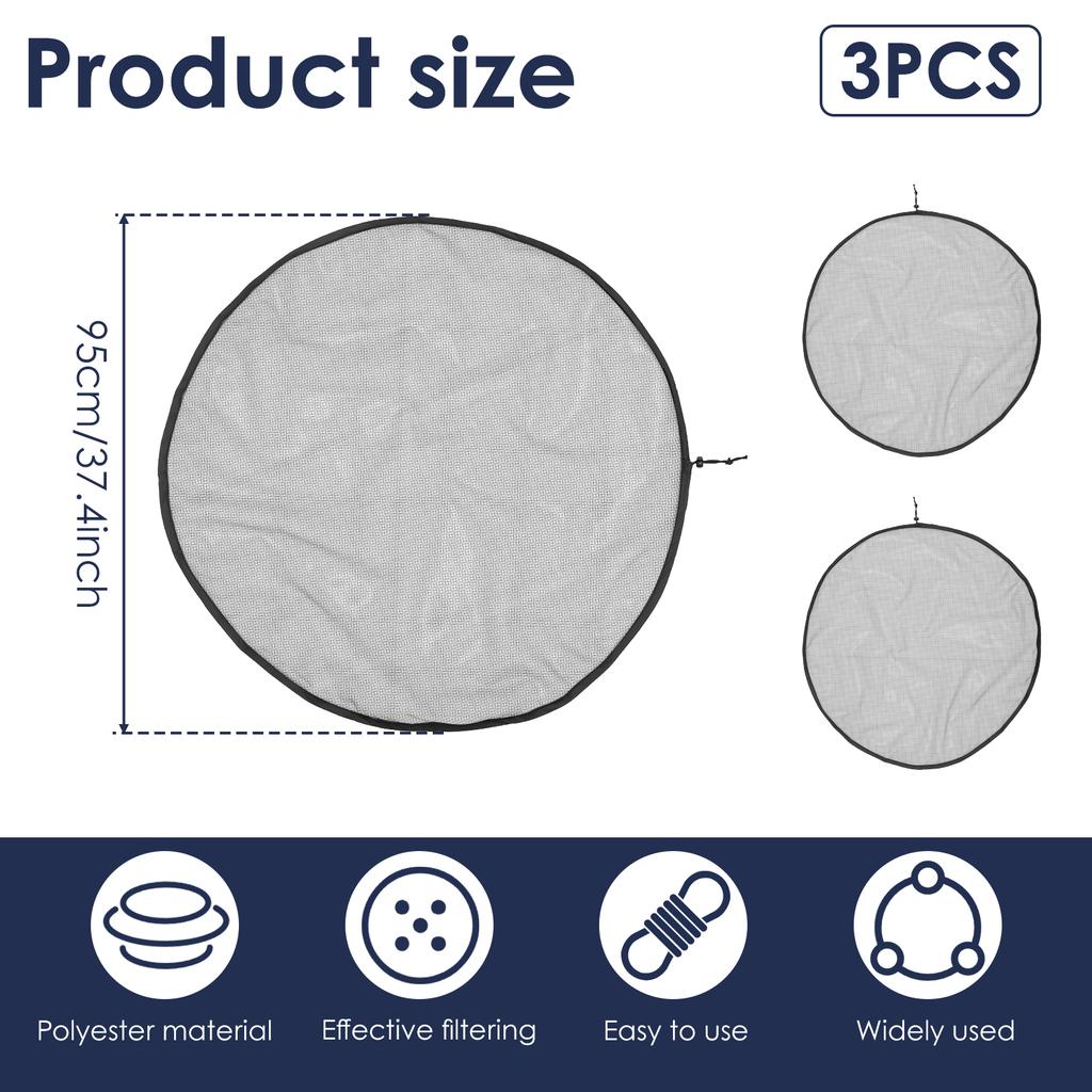 3 Pcs Rain Barrels Mesh Cover Outdoor Water Collection Buckets Cover Water Tank Protection Rain Collect Tool Drawstring Garden