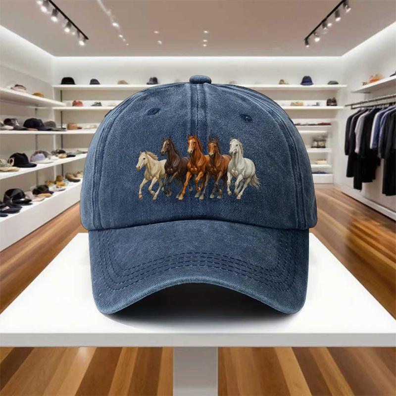 Un Cappellino da Baseball Regolabile con Cavallo al Galoppo un Leggero Cappello da Donna Stampato un Cappello da Sole per Appassionati di Equitazione