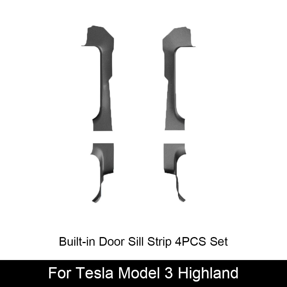 For Tesla Model 3 Highland 2024 Door Sill Strip Guard Car Front Rear Door Threshold Protector Waterproof And Anti-fouling Pads