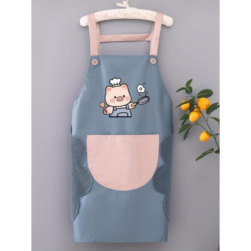 

[Washable Apron] Washable Large Pocket Apron | Sleeveless Design, Ideal for Catering Services, Home Use 1pc синій