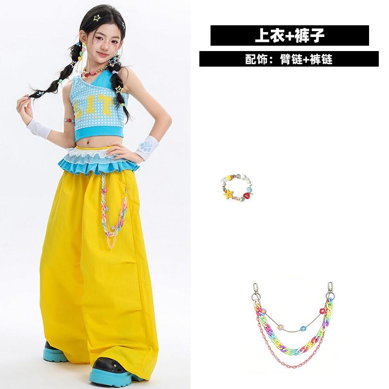 Mädchen Jazz Dance Outfit Kinder Hip Hop Bühnenauftritt Set Trendige Tanzkleidung