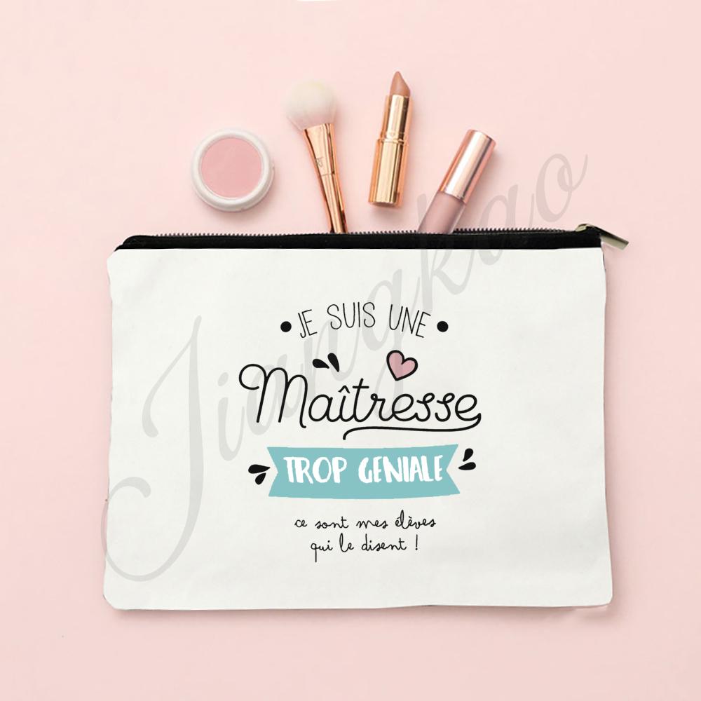 Thank Super Teacher Print Makeup Bag Travel Toiletries Storage Pouch School Pencil Bags Gift for Atsem Avs Aesh Maitress Maitre