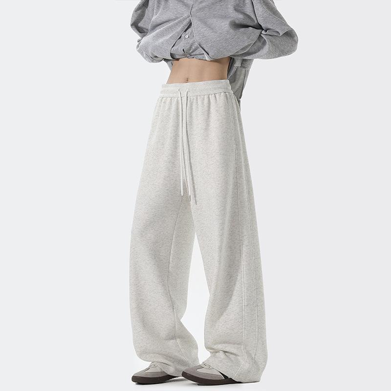 American Retro Lazy Wind Scimitar Pants Trendy Brand Wide-leg Gray Sweatpants Retro Loose Straight Casual Pants