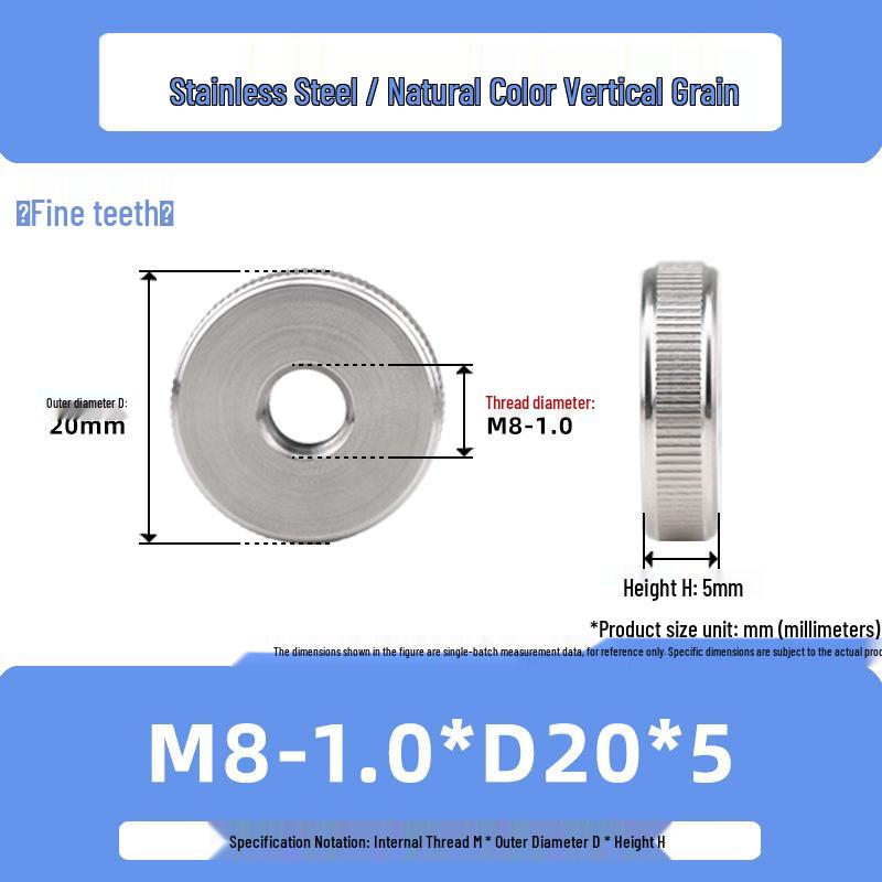 Stainless Steel M3/M6/M10 High-Strength Knurled Nut